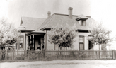 Photo of a large historic home - black and white photograph