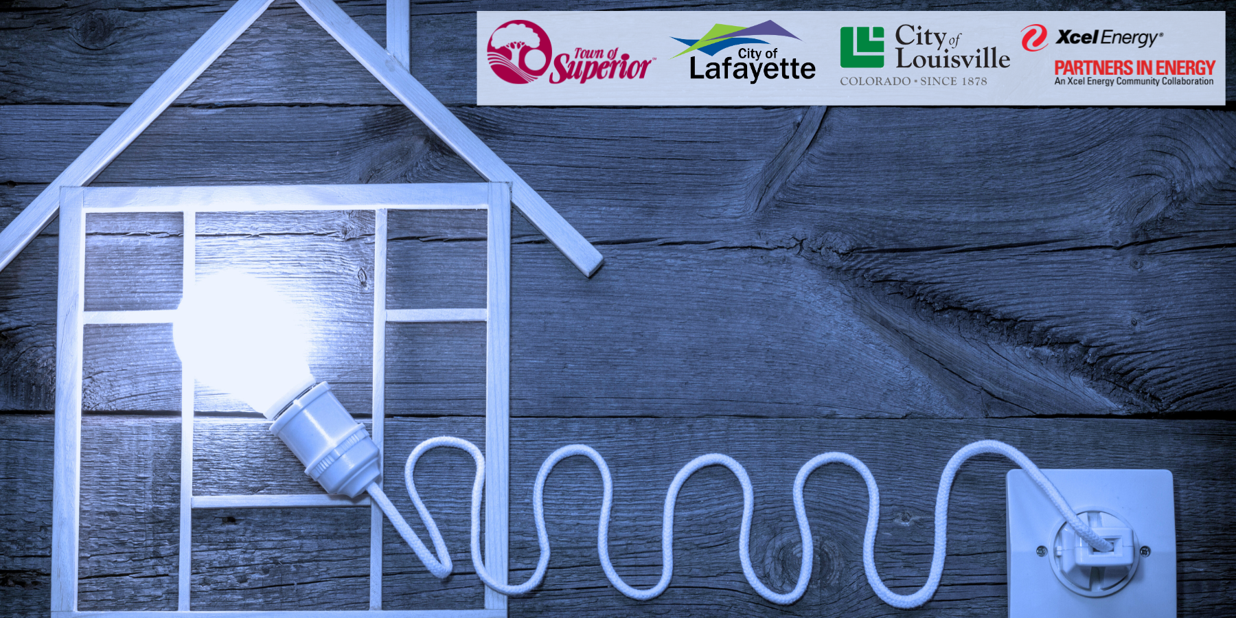 1-2-3 Electrify Series banner with an outline of a house with a light bulb plugged into the wall