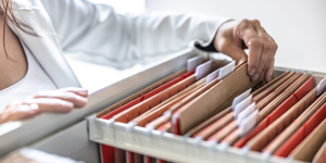 Files in filing cabinet