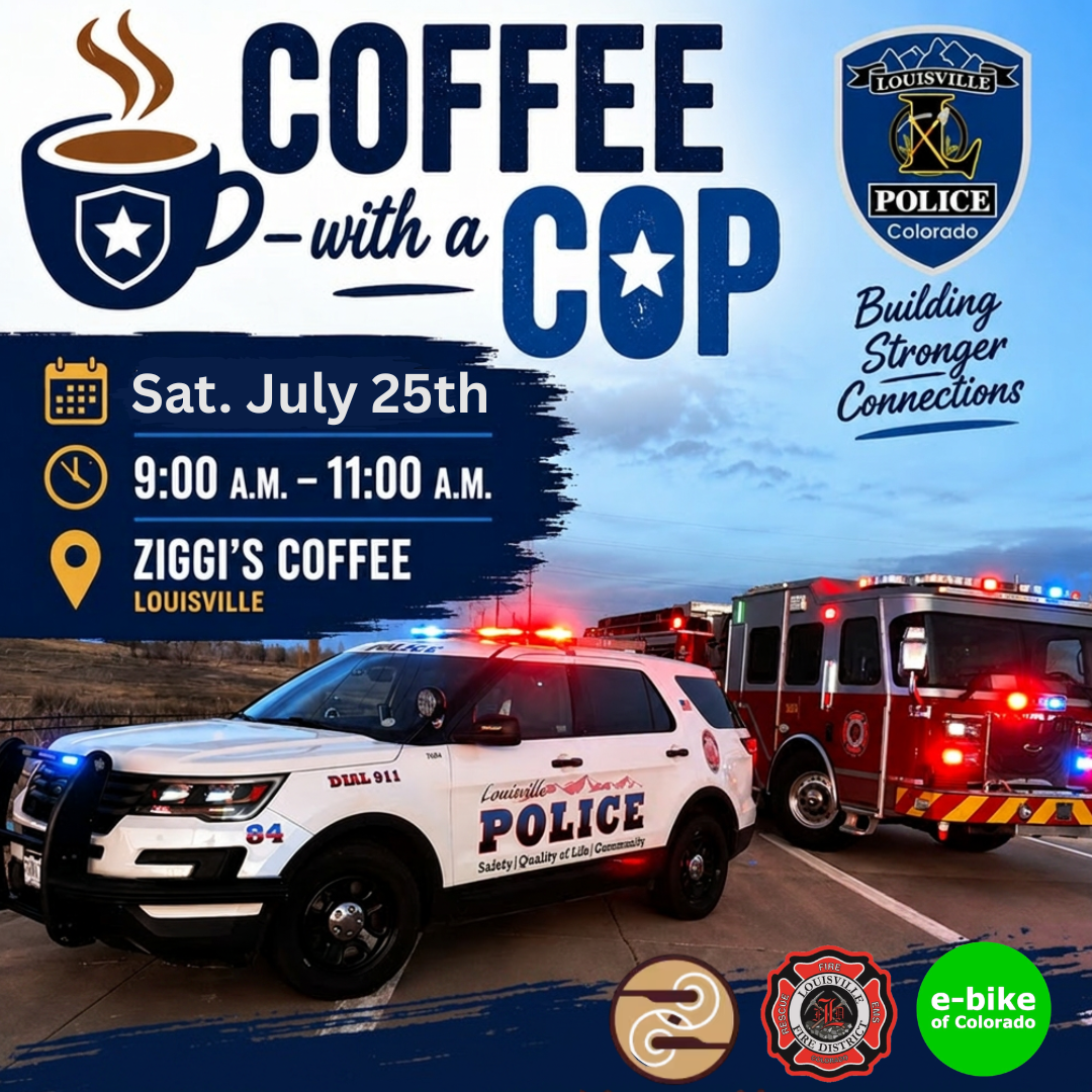 Cop car and Fire Truck with Coffee with a cop Announcement